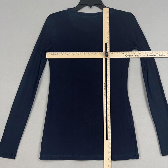 Cotton Citizen Shirt Womens XS Navy Blue Marbella Long Sleeve Minimal Basic USA - Picture 10 of 14